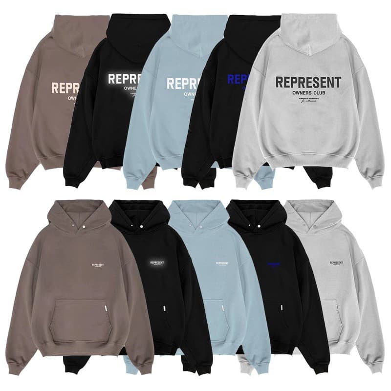 Cross-border high street Represent classic slogan letter hooded sweatshirt loose trendy brand couple men's and women's hoodie