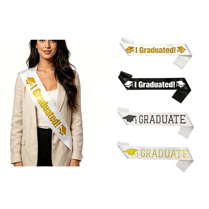 Solid Color Graduation Sash for Middle School, High School, and College Commencement Ceremony Shoulder Strap Campus Event Etiquette Accessory Decoration