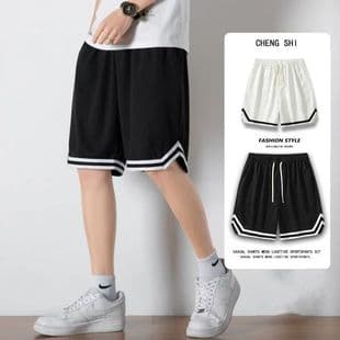 Sports Shorts Men's Summer Thin Loose Fit Quick Dry Mid-Length Ice Silk Casual 5-Inch Basketball Shorts
