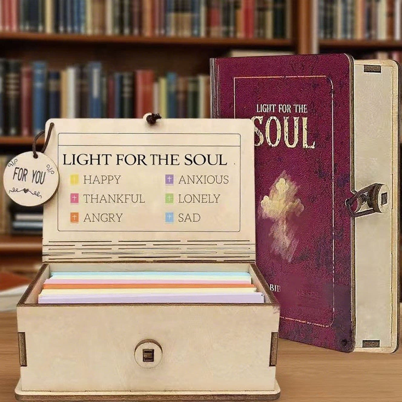 Amazon Handmade Wooden Bible Verses Box - Handcrafted Wooden Note Storage Box