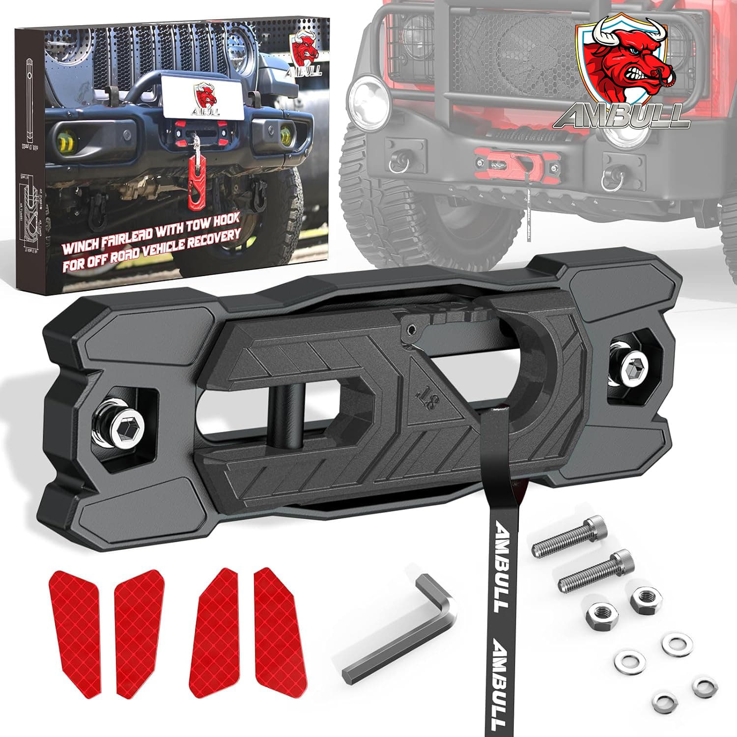 Winch Fairlead with Tow Hook 33000 lbs Breaking Strength