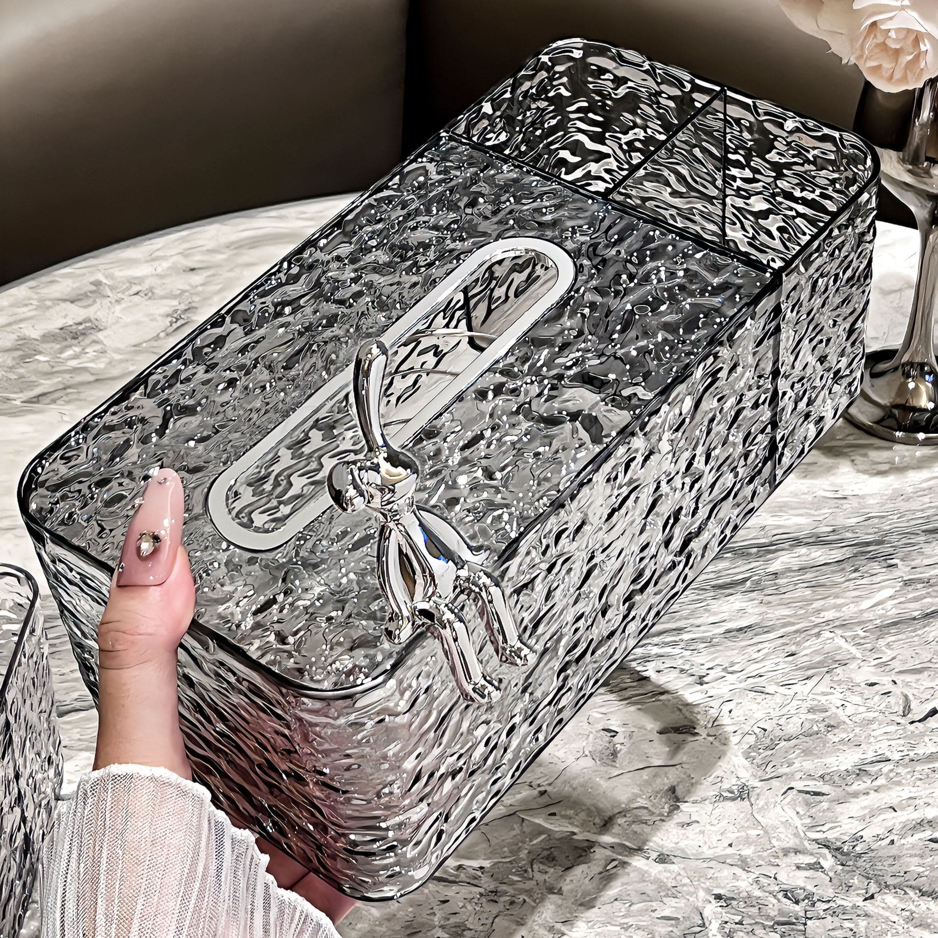 Tissue Box Living Room High-end Luxury Creative Paper Holder Coffee Table Multi-function Remote Control Storage Box Household