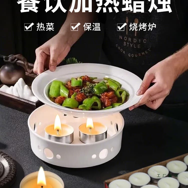 Smokeless, odorless candles for catering, hotel tableware, plate warming, BBQ heating, outdoor cooking, tea warming stove with candle holder