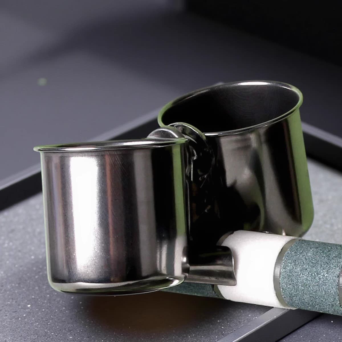Stainless Steel Bird Food Bowl Stainless Steel Clip Cup Food Box Starling Magpie Liao Ge Food Box Parrot Supplies Pet Supplies