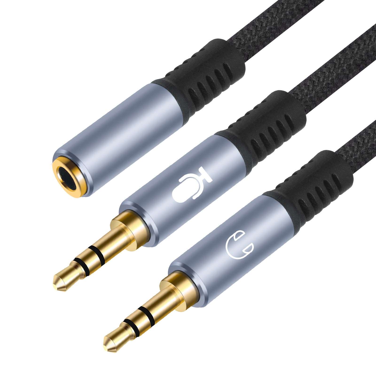 Cross-border spot American standard CTIA/4-pole 3.5 female to dual 3.5 male two-in-one headphone microphone audio cable 1 meter