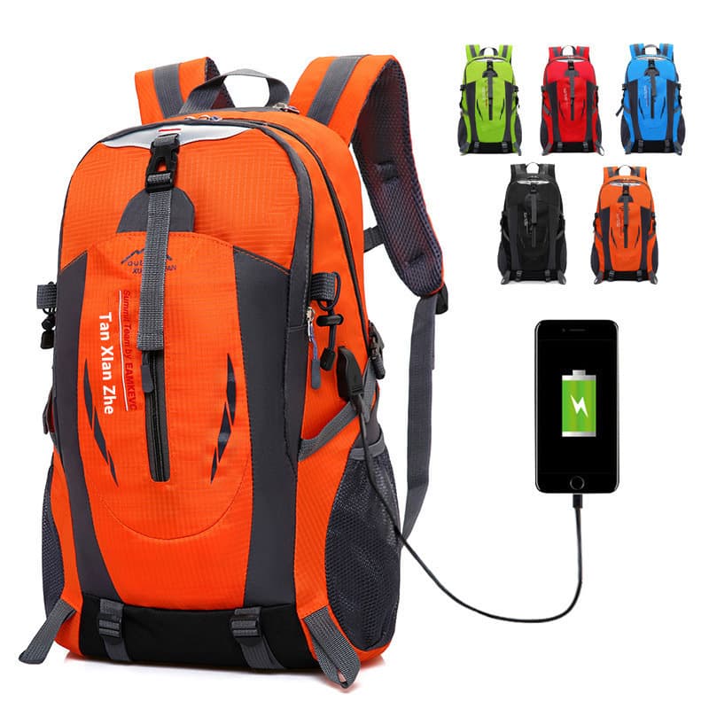 Cross-border Outdoor Mountaineering Bag Multi-functional USB Charging Outdoor Travel Backpack Fashion Leisure Trendy Hiking Sports Bag