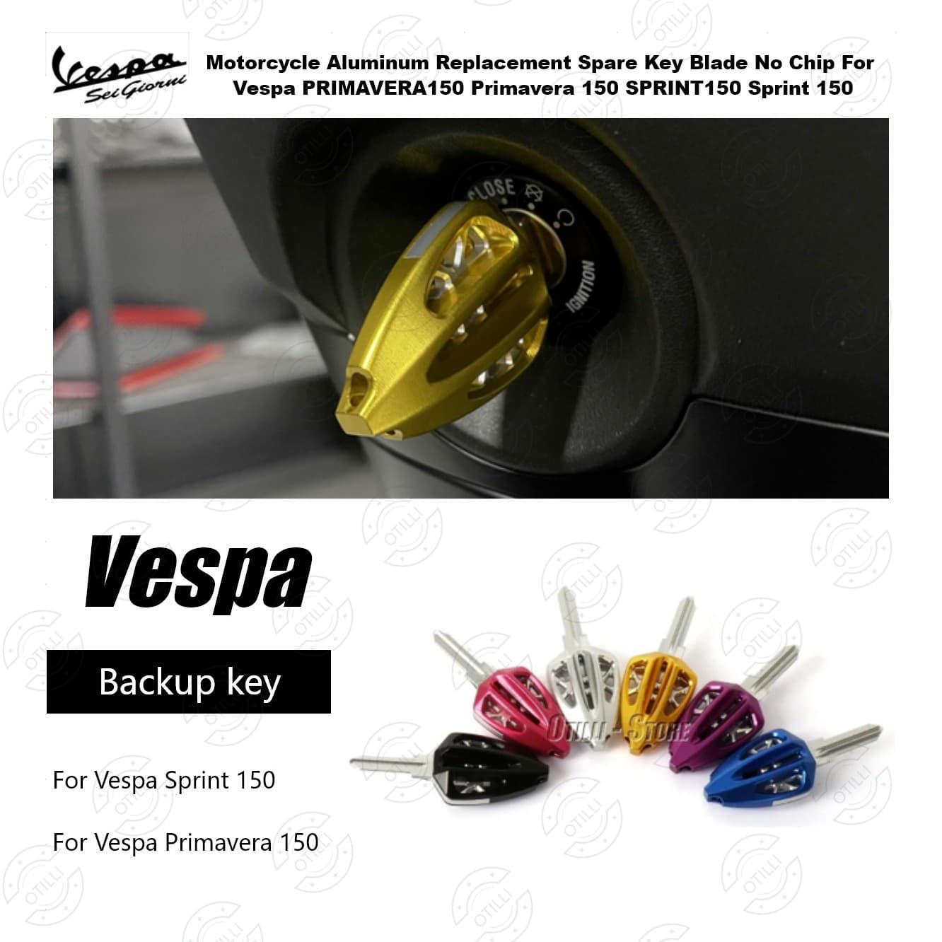 Motorcycle Modification Accessories Vespa Sprint 150 Primavera 150 Spare Key