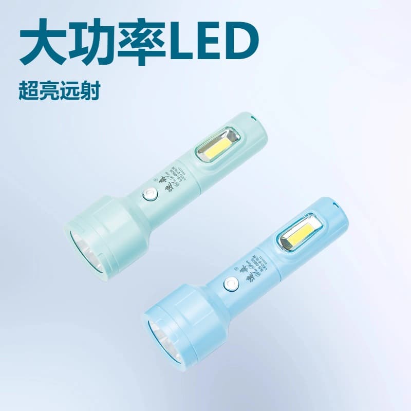 Cross-border flashlight lithium battery strong light flashlight with side light mini convenient flashlight outdoor camping emergency USB flashlight