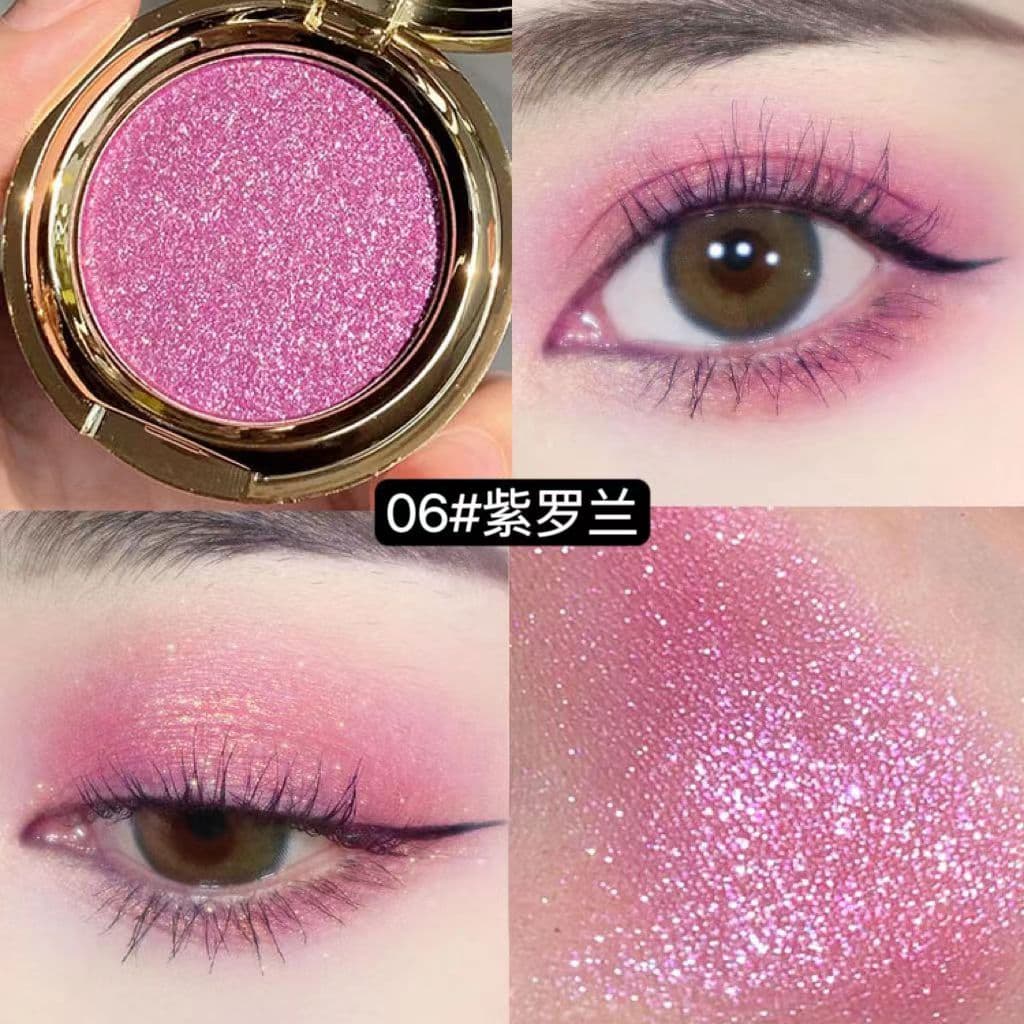 Winnie the Pooh golden pearlescent three-dimensional single color eye shadow smoky sauce purple golden brown earth color rose red purple eye shadow