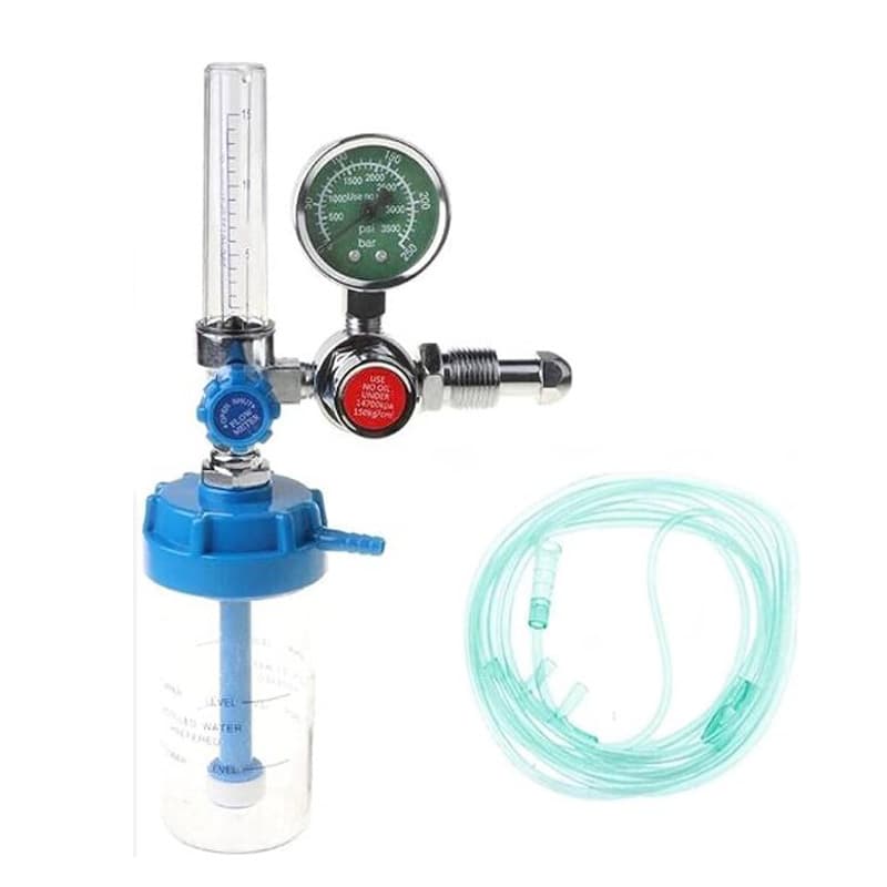 Portable Oxygen Inhaler with G5/8 Internal Thread Oxygen Flow Meter Humidification Cup for Foreign Trade Export