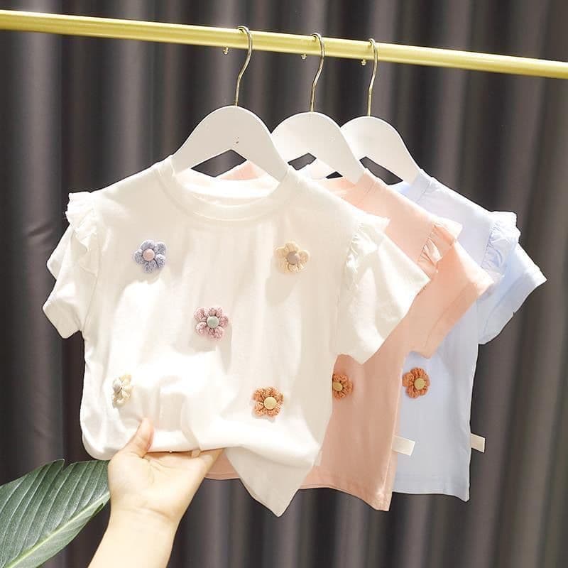 Girls' Short-Sleeve T-Shirt 2023 Kids Summer Tops Baby Shirt Infant Toddler Half-Sleeve Girls Summer Clothing for Little Girls