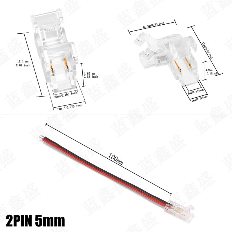 COB Light Strip Mini Crystal Clips Transparent Connector Light Channel Internal Accessories LED Solderless Seamless Connector Crystal Clear
