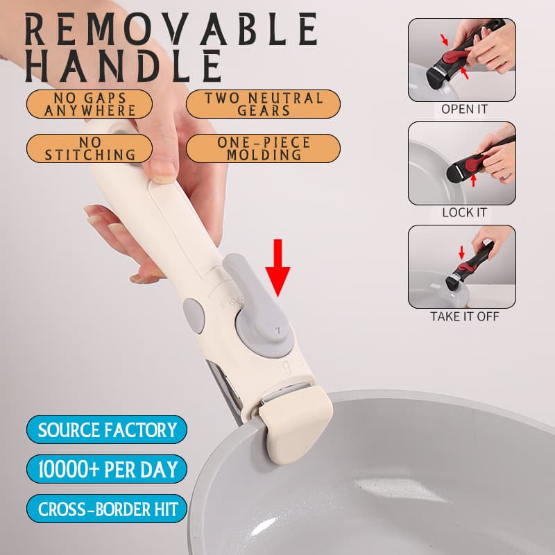 Carefully Selected Detachable Anti-Scalding Universal Pot Handles Suitable for Pots and Bowls, Separate Handles for Frying Pans