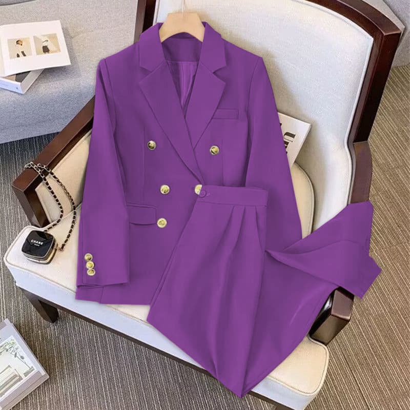 New Fashion 2025 Autumn Elegant Loose Fit Slimming Suit Set Age-Reducing Blazer Jacket for Women