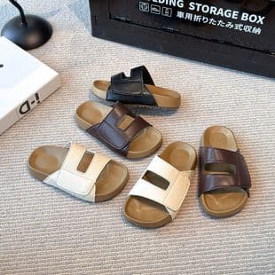 Korean Style Kids Casual Slippers Outdoor Thick Sole Medium Large Child Beach Shoes Girls Flip Flops 2025 Summer Cool Slippers
