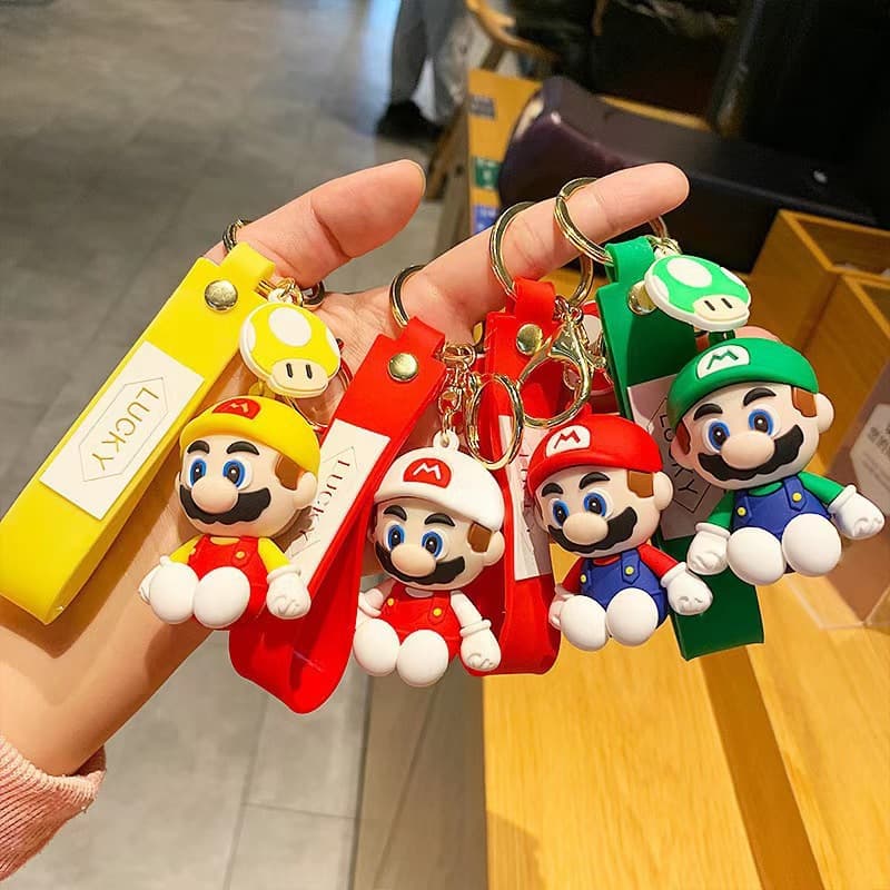 Cross-border Hot-selling Keychain Mario Cute Car Key Pendant Plush Creative Bag Charm Keychain