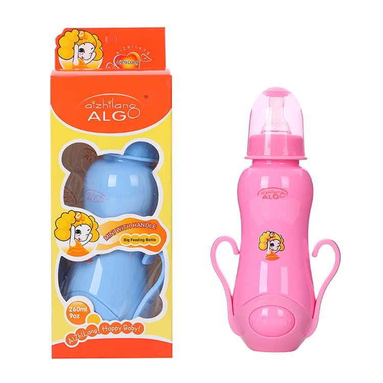 Aizhiliang ALG baby bottles 260ml standard neck, newborn drinking water feeding nipple bottles, maternal and infant supplies