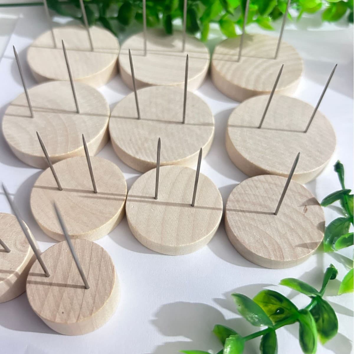 Solid wood fixed straight pin handmade doll base stand support for standing dolls and figurines