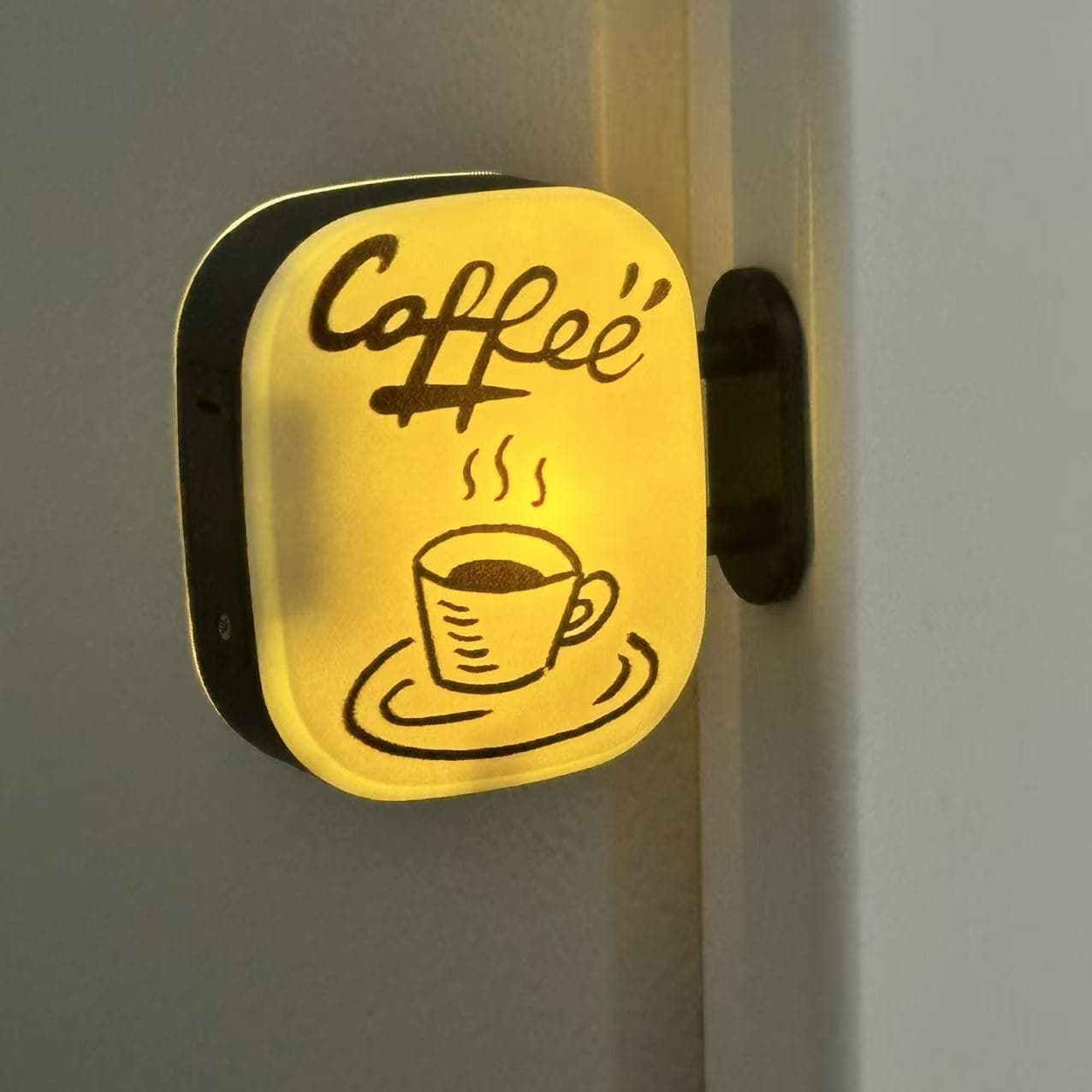 Coffee Corner Creative Ambient Light Sign Fridge Magnet Glowing Magnetic Mini Pegboard Coffee Shop Luminous Decoration