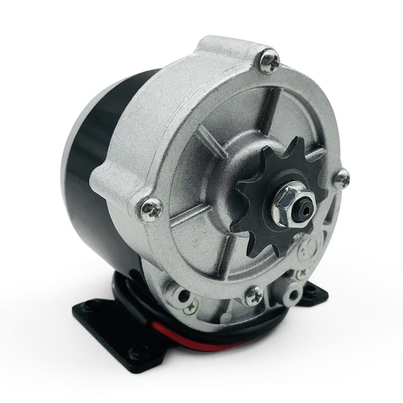 12V 350W Brushed High Power Permanent Magnet DC Geared Motor with Pulley, 36V Belt Drive Low Speed Gear Motor with Mounting Feet