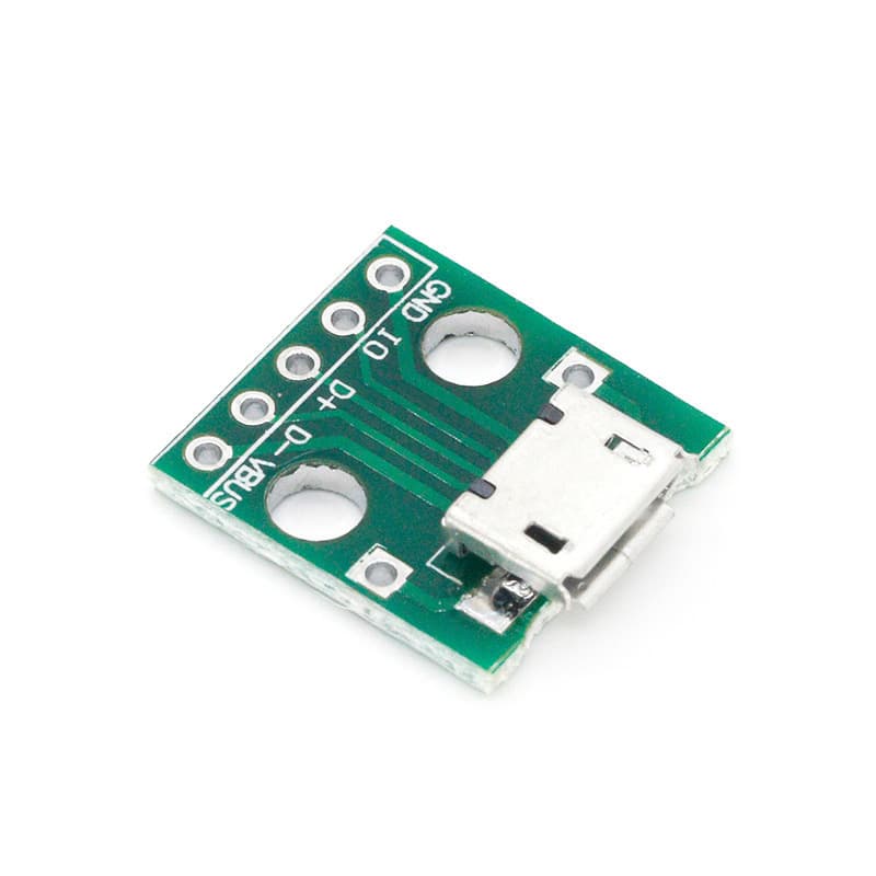 Micro USB to Dip Female Socket Type B, 5-Pin Microphone, Smd to Direct Plug Adapter Board, Already Soldered, Female Connector