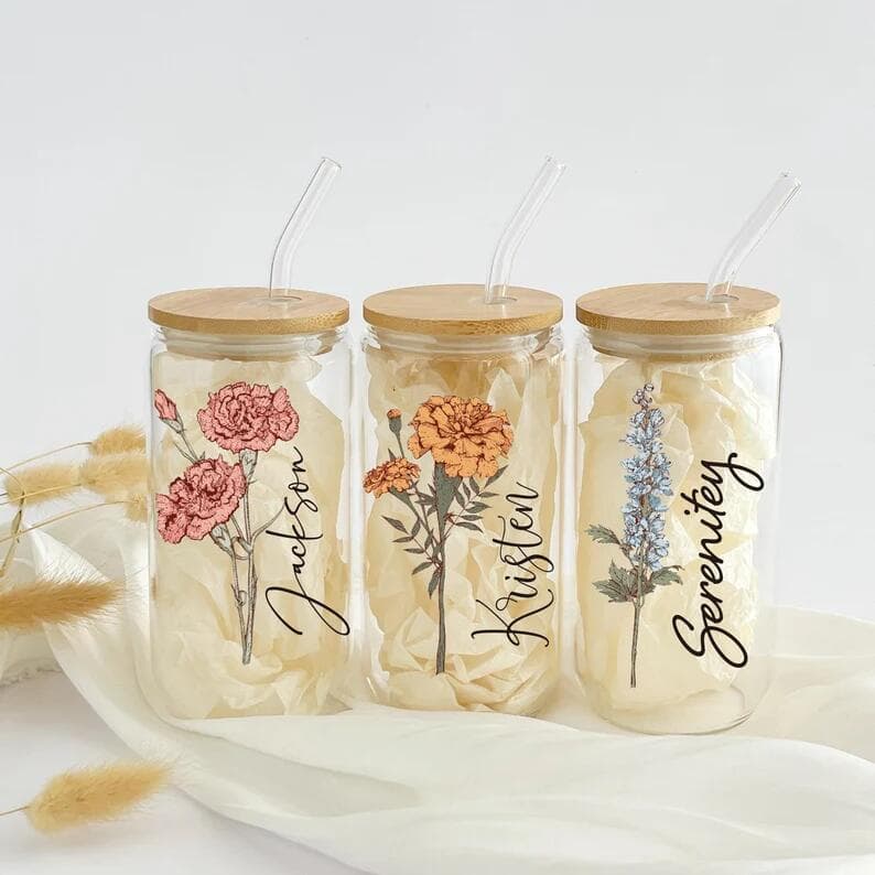 Best-selling Creative Glass Cup for Cross-border Amazon, Ins-style Beverage Milk Tea Cup with Bamboo Lid and Straw