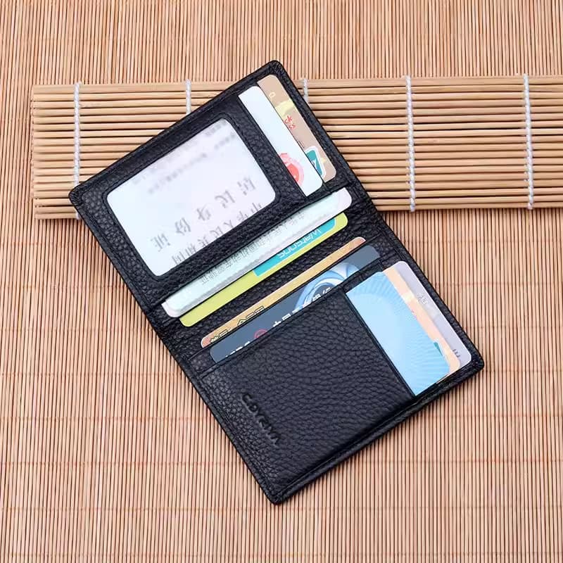 Ultra-thin small card holder men's genuine leather mini simple multi-card slot coin purse first layer cowhide card holder ID card holder