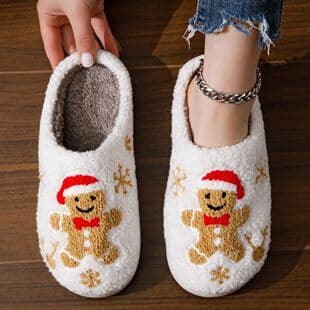 Warm Comfortable Home Cotton Slippers Cross-border Hot Sale Christmas Winter Men's Women's Couple Fleece Indoor Plush Slippers