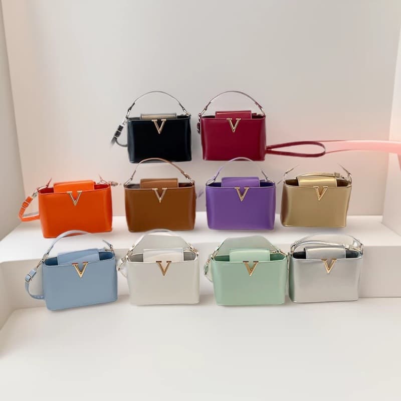 Cross-Border Popular Solid Color Handbag Bucket Bag for Women, High-End Style Versatile Shoulder Bag, Stylish Commuter Crossbody Bag