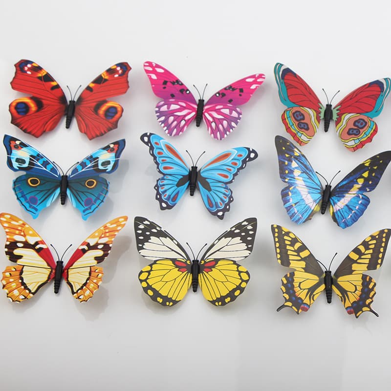12CM Realistic PVC Butterfly Outdoor Garden Stakes Decoration Holiday Table Setting PVC 3D Butterfly
