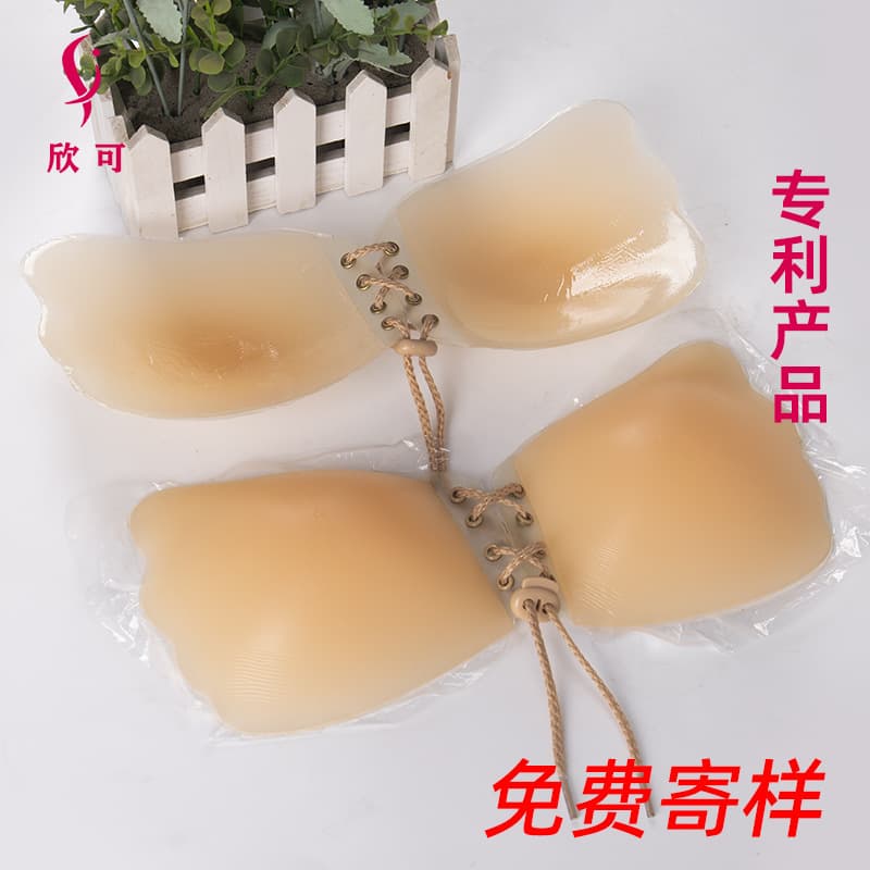 Invisible Silicone Nipple Covers Wedding Dress Special Large Bust Gathered Pull Rope Wing Shape Nipple Pads Bulk Wholesale