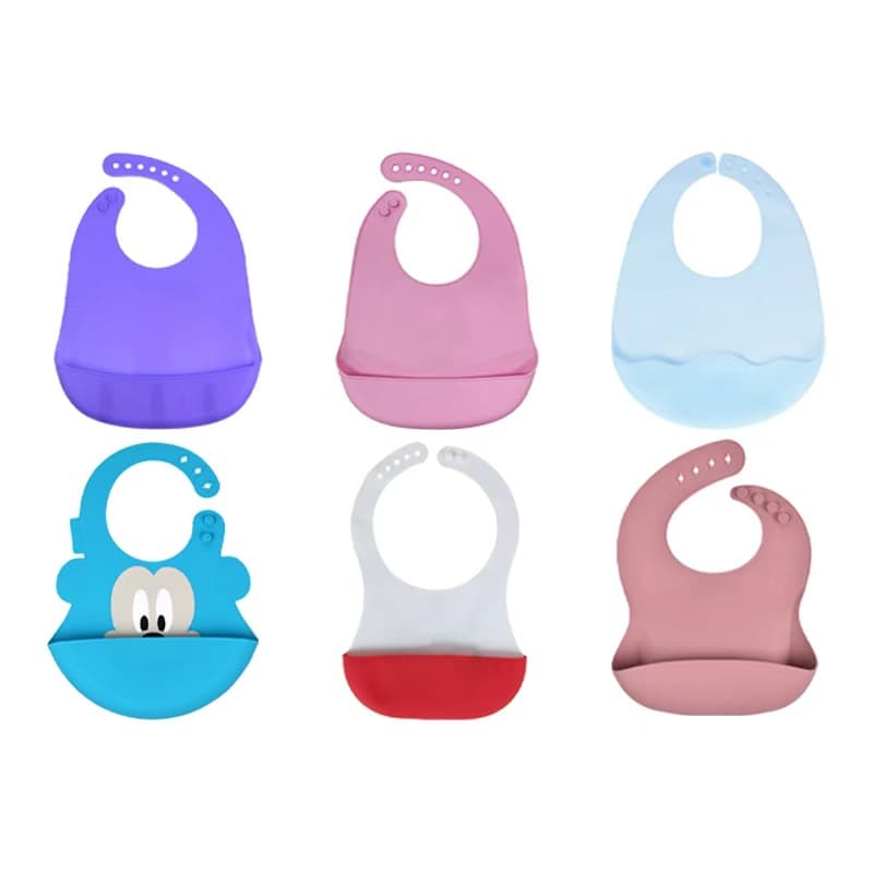 Cross-Border Best Seller: Food-Grade Silicone Bib for Babies and Toddlers, Waterproof, Stain-Resistant, No-Wash, Adjustable