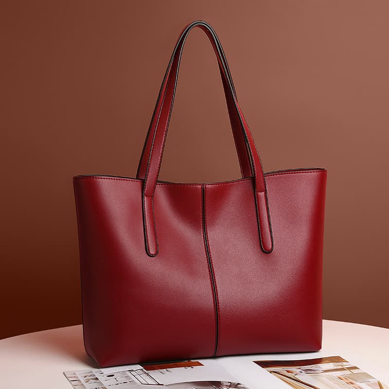 New Foreign Trade Bags Fashion Simple Large Capacity Tote Bag Women's Handbag Shoulder Underarm Bag PU Women's Bag Wholesale