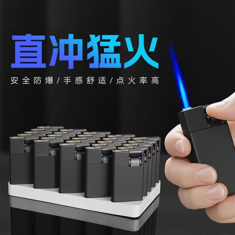 5 Metal Windproof Lighters, Durable, Creative, Premium Matte Black, Refillable, Thickened, Adjustable Blue Flame
