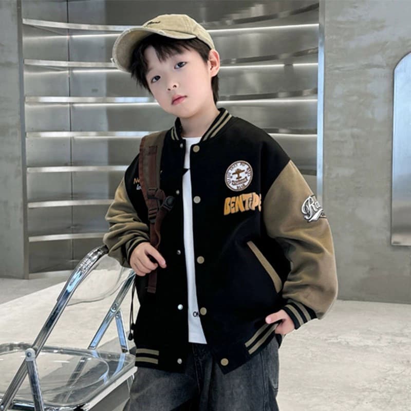Boys' Spring/Autumn Outerwear 2025 New Boy Fall Sport Baseball Jacket Large Kid Fashion Cardigan Top Trendy