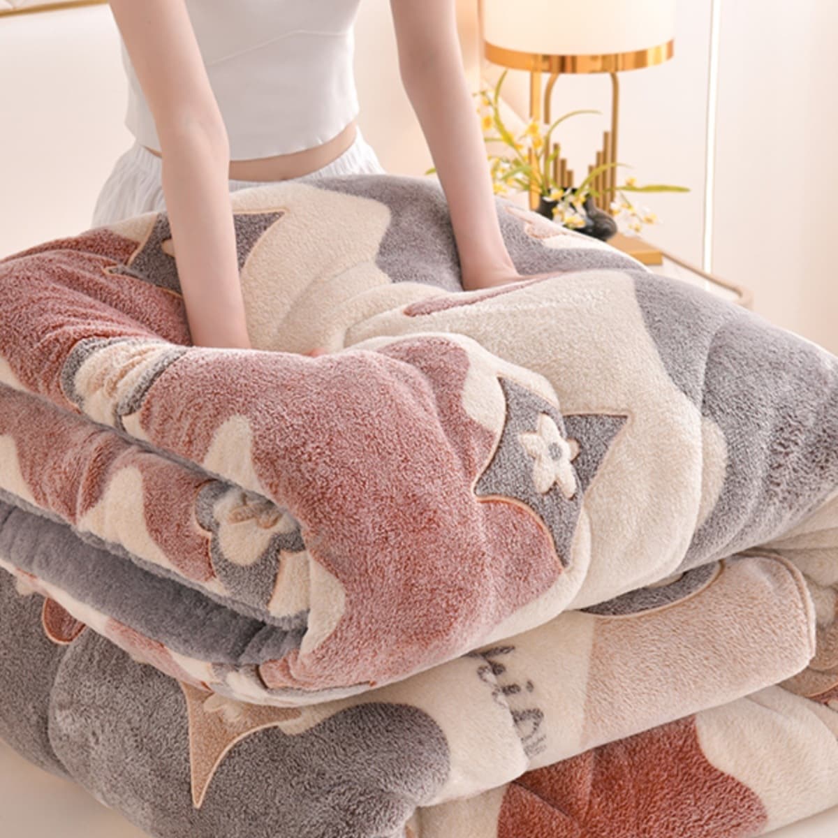 Winter quilt, thickened and warm, double-sided fleece quilt core, student quilt, double quilt, space quilt, lamb fleece quilt, cotton quilt.