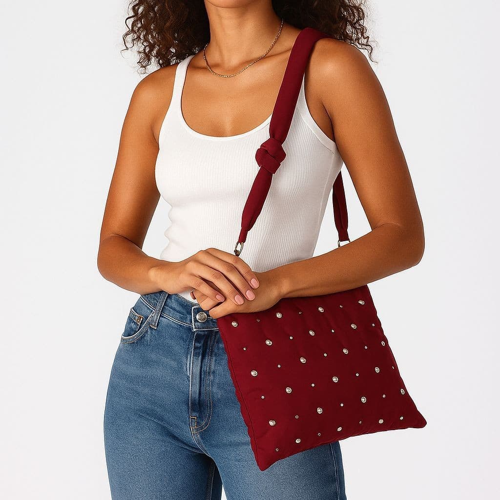 Simple 14-inch Laptop Tablet Bag 11-inch iPad Apple Sleeve Rivet Shoulder Crossbody Bag for Women