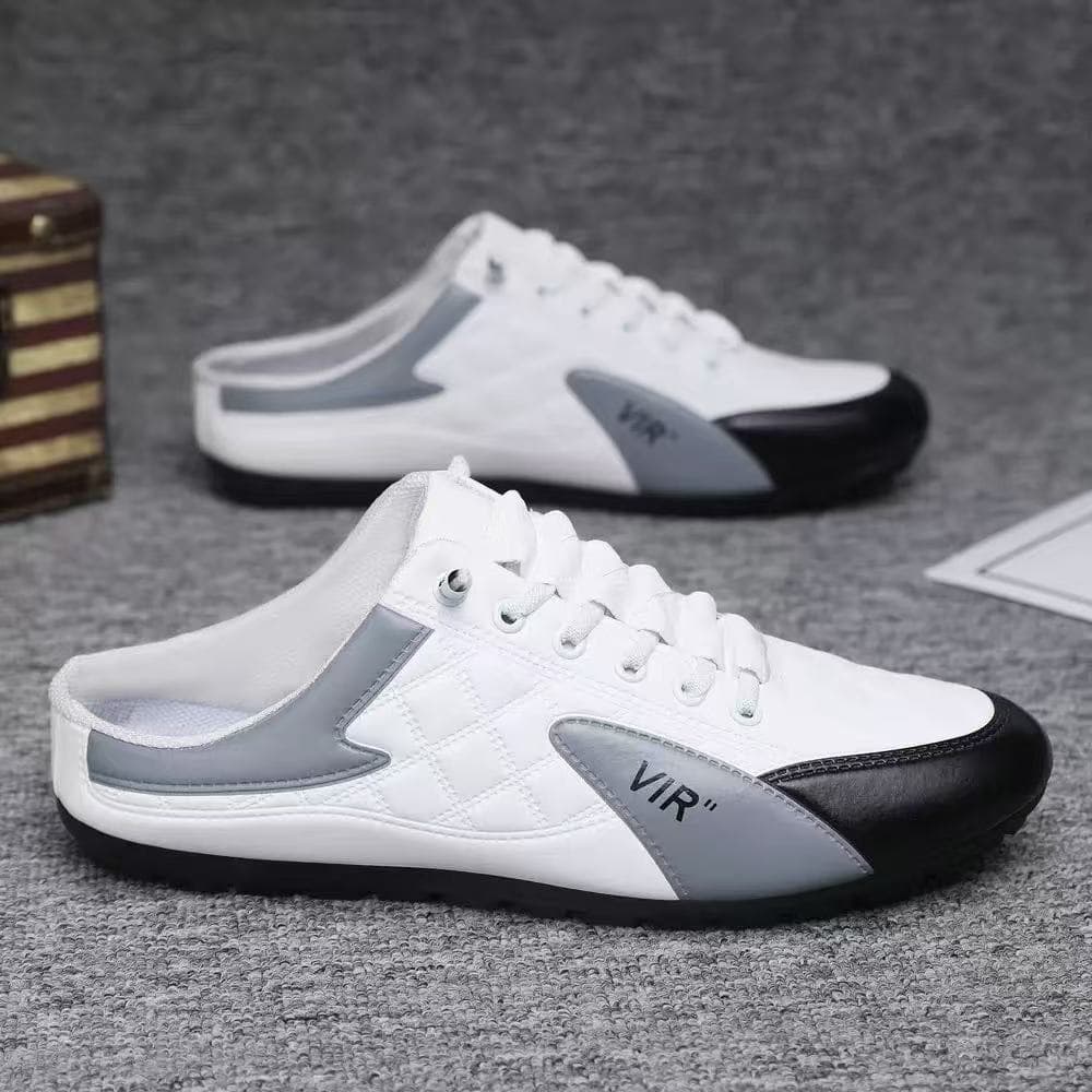 Men's slip-on loafers, autumn and spring half-slippers, casual, breathable, Korean style trendy lazy shoes, foreign trade.