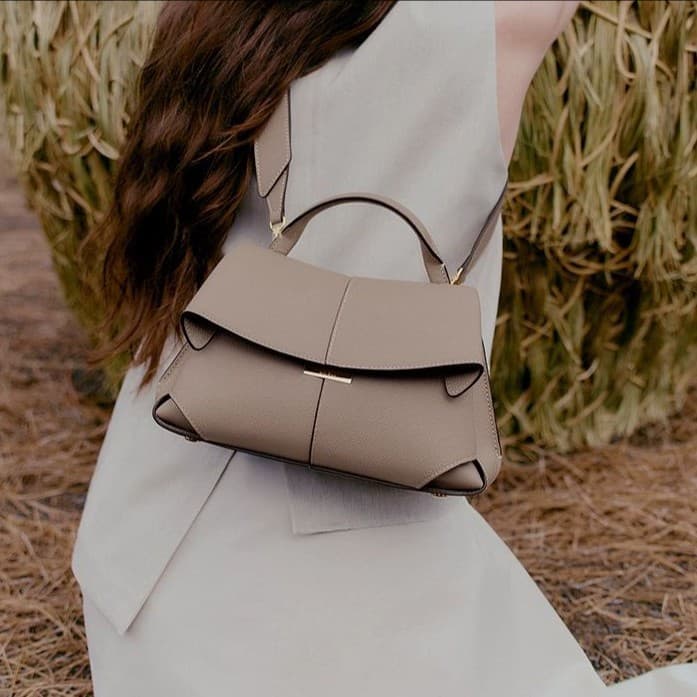 Polene Mokki French Smile Bag Niche Leather Bag Handbag Shoulder Commuter Crossbody Women's Bag