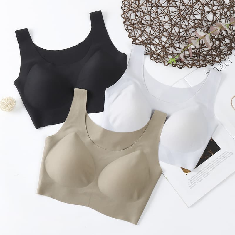 Seamless One-Piece Sports Bralette Lotion Free Breathable Sleepwear Nylon Fabric Full Cup Fixed Strap Backless Underwear