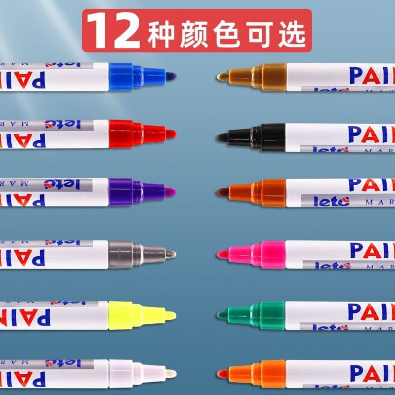 Color Paint Marker White Quick-Dry Permanent Marker Waterproof Fade-Resistant Tire Paint Pen Marker Album Graffiti