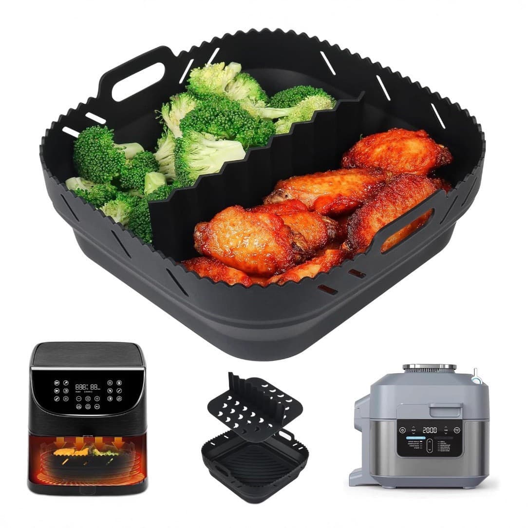 Baking Tool Set High Temperature Resistant with Dividers with Foldable Silicone Air Fryer Silicone Bakeware Set