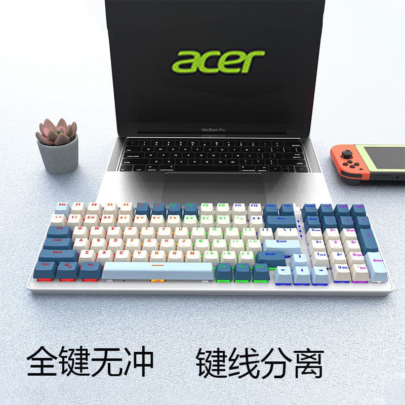 Acer True Mechanical Keyboard for PC Gaming, Hot-Swappable, Wired, Full Keys for Desktop and Laptop