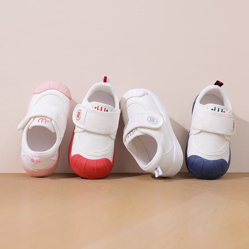2024 New Children's Canvas Shoes Spring/Autumn Anti-Slip Soft Sole Korean Style Minimalist Kindergarten Indoor Shoes Baby Walking Shoes