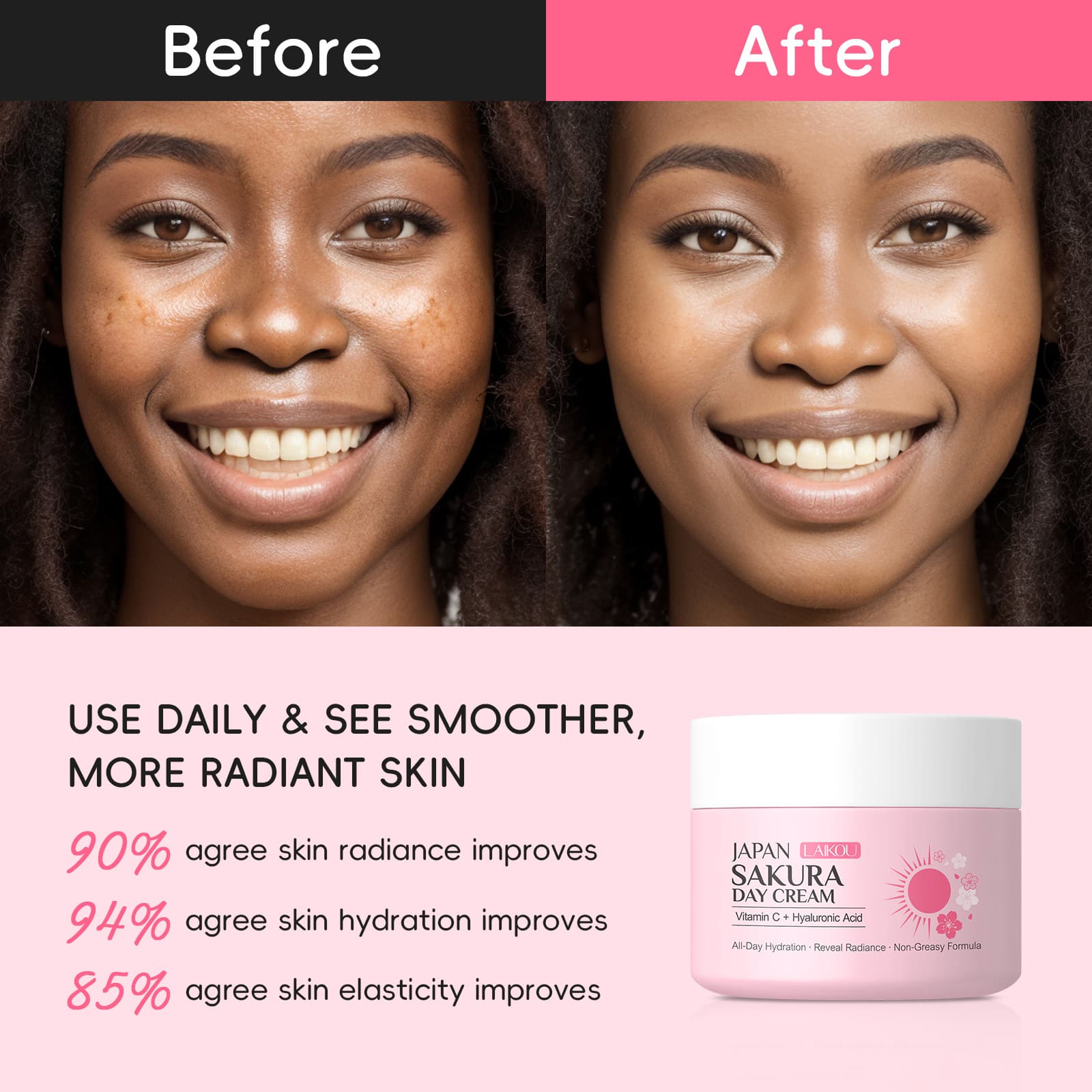 Cross-border Laikou Japanese Sakura Day Cream 30g Moisturizing and Hydrating Face Cream Nourishing Early A Late C Cream Factory Direct Wholesale