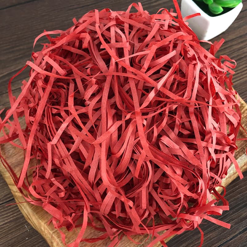 Raffia gift box wedding sugar box packaging filling colorful shredded paper silk accompanying gift box raffia paper silk