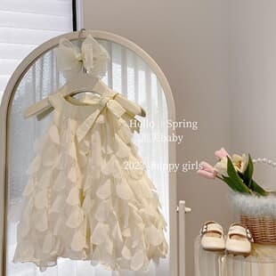 Korean Children's Girls' Dress 2025 Summer, Princess Style Baby Girl Trendy Strapless Long Dress