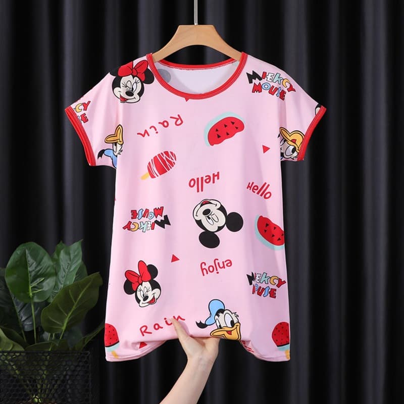 Children's Pajamas Girls Sleep Dress Baby Summer Short Sleeve Kids Princess Thin Summer Homewear Dress