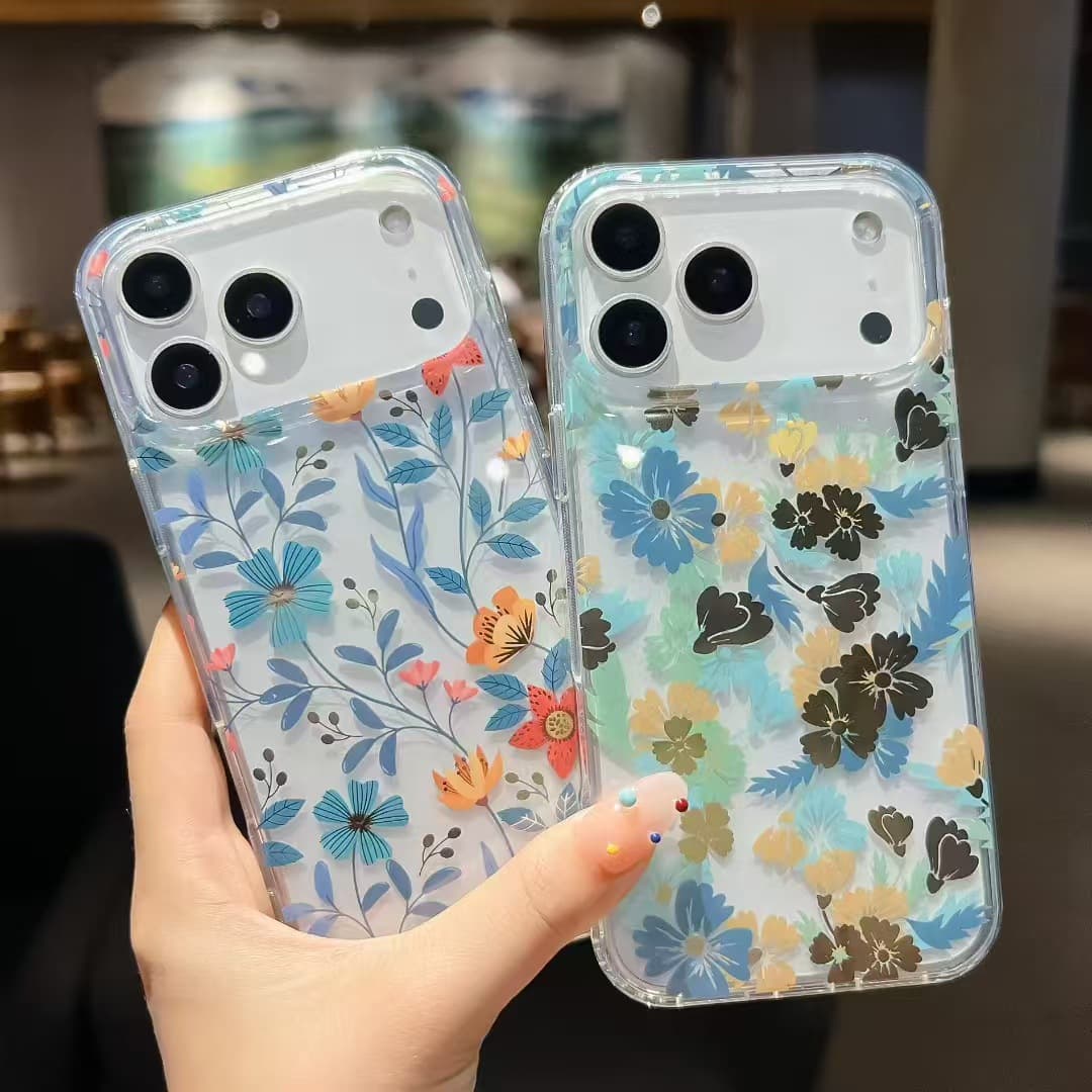 Apple 17 flower mobile phone case suitable for iPhone 16 anti-fall and heat dissipation 15promax protective cover shell cross-border