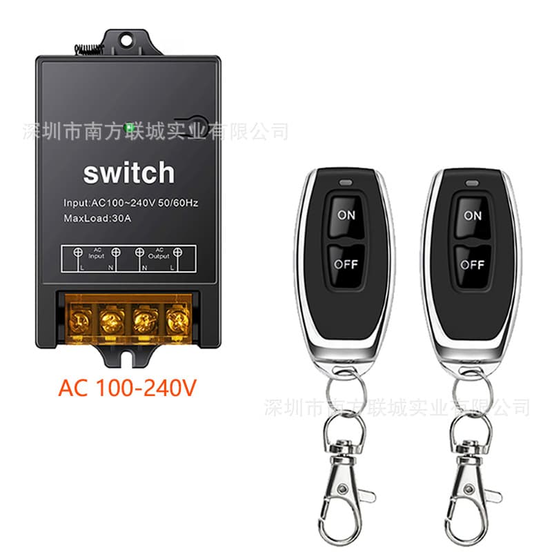 30A High Power Wireless Remote Control Switch Single Channel AC 100-240V RF 433MHz 100M Remote On/Off Controller